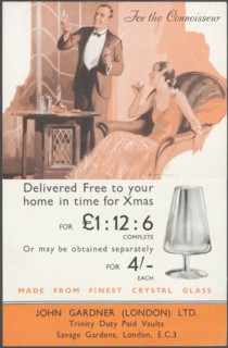 John Gardner Cystal Glassware, 1920s. Artist: Wilfred Fryer