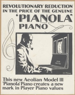Aeolian Company Pianolas, 1920s. Artist: Wilfred Fryer