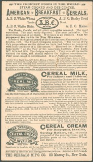 ABC American Breakfast cereals, 1900s. Artist: Unknown