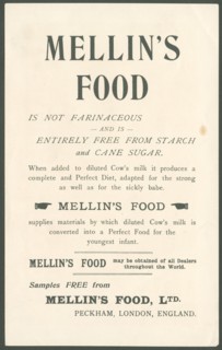 Mellin's Infant Food, 1900s. Artist: Unknown