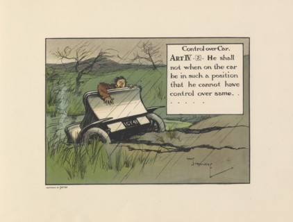 Motoritis, or other interpretations of the Motor Act. Control Over Car  Article IV (2), 1906. Artist: Unknown