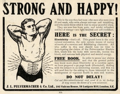 J L Pulvermacher Electric Belt, 1910s. Artist: Unknown