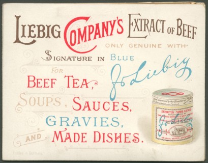 Liebig Company Meat extract, 1880s. Artist: Unknown