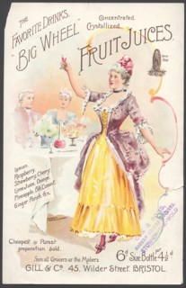 Big Wheel Fruit Juices, 1890s. Artist: Unknown