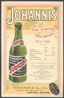 Johannis Mineral water, 1890s. Artist: Unknown