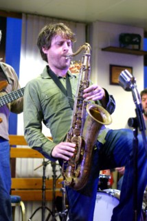Ben Castle, saxophonist, Jazz Hastings, East Sussex.  Artist: Brian O'Connor