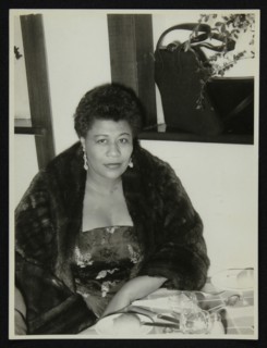 Ella Fitzgerald after a concert at Colston Hall, Bristol, 24 February 1955. Artist: Denis Williams