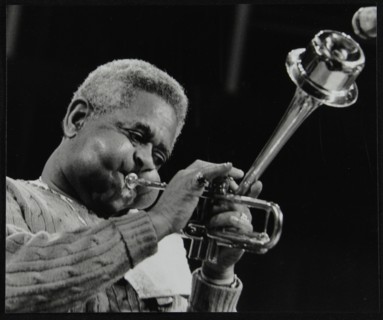 Dizzy Gillespie performing with the Royal Philharmonic Orchestra, Royal Festival Hall, London, 1985. Artist: Denis Williams