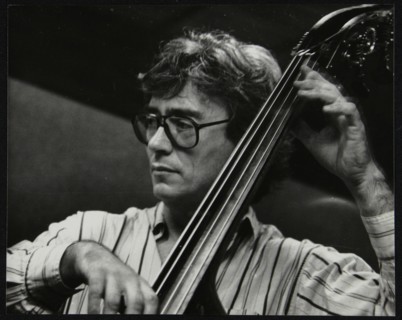 Terry Davies playing double bass at The Fairway, Welwyn Garden City, Hertfordshire, 16 June 1991. Artist: Denis Williams