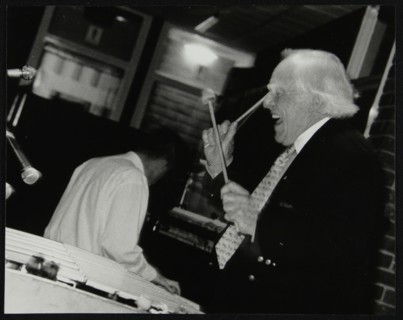 Peter Appleyard playing the vibraphone at The Fairway, Welwyn Garden City, Hertfordshire, 1999. Artist: Denis Williams