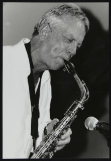 Pat Crumly playing alto saxophone at The Fairway, Welwyn Garden City, Hertfordshire, 2004. Artist: Denis Williams