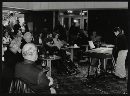 Lewis Wright playing the vibraphone at The Fairway, Welwyn Garden City, Hertfordshire, 2003. Artist: Denis Williams