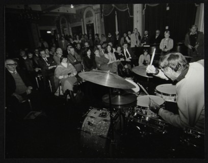 Louie Bellson conducting a drum clinic at the Horseshoe Hotel, London, November 1980. Artist: Denis Williams