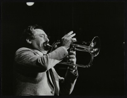 Shorty Rogers playing the flugelhorn, Hemel Hempstead, Hertfordshire, 1983. Artist: Denis Williams