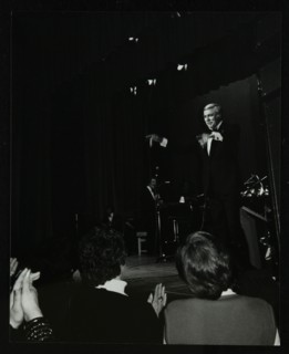 Singer Howard Keel on stage at the Forum Theatre, Hatfield, Hertfordshire, 14 May 1983. Artist: Denis Williams