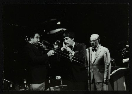 The Herb Miller Orchestra in concert at the Forum Theatre, Hatfield, Hertfordshire, 1985.  Artist: Denis Williams