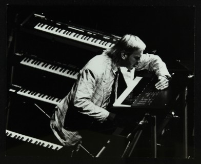 Rick Wakeman performing at the Forum Theatre, Hatfield, Hertfordshire, 6 October 1987. Artist: Denis Williams