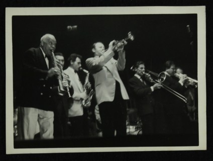 Sidney Bechet (soprano saxophone) and Humphrey Lyttelton playing at Colston Hall, Bristol, 1956. Artist: Denis Williams