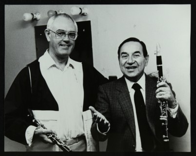 Clarinetists Terry Lightfoot and Peanuts Hucko, Potters Bar, Hertfordshire, 1986. Artist: Denis Williams