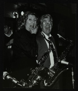 Saxophonists Kathy Stobart and Jimmy Skidmore at The Bell, Codicote, Hertfordshire, 10 October 1982. Artist: Denis Williams