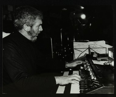 Ron Lohn playing the electronic organ at The Bell, Codicote, Hertfordshire, 22 February 1981. Artist: Denis Williams
