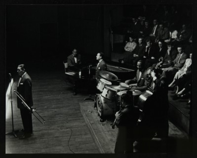 Jack Teagarden's band in concert at Colston Hall, Bristol, 1957. Artist: Denis Williams
