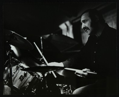 Drummer Alan Jackson playing at The Stables, Wavendon, Buckinghamshire. Artist: Denis Williams