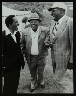 Milt Jackson, Budd Johnson and Major Holley at the Capital Radio Jazz Festival, London, 1979. Artist: Denis Williams