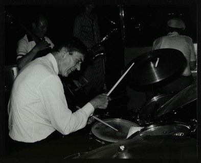 Drummer Jack Parnell playing at the Middlesex and Herts Country Club, Harrow Weald, London, 1981.  Artist: Denis Williams
