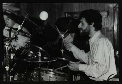 Drummer Simon Morton playing at the Torrington Jazz Club, Finchley, London, 1988. Artist: Denis Williams