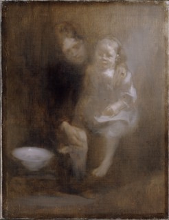 'The footbath', c1890. Artist: Eugene Carriere.