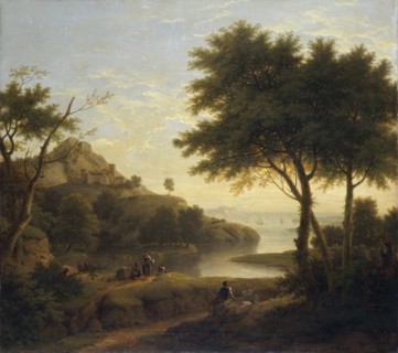 'Landscape near a coastal inlet', 1763. Artist: George Lambert.
