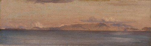 'Distant view of mountains in the Aegean sea', 1867. Artist: Frederic Leighton.