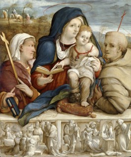 'Virgin and Child between St Helena and St Francis', c1520. Artist: Amico Aspertini