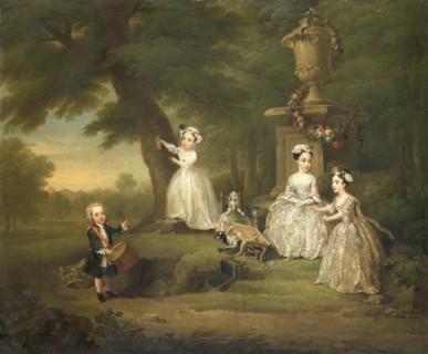 'A children's tea party', 1730. Artist: William Hogarth.
