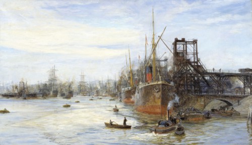 'Barry Docks', 1871-1931. Artist: William Lionel Wyllie.