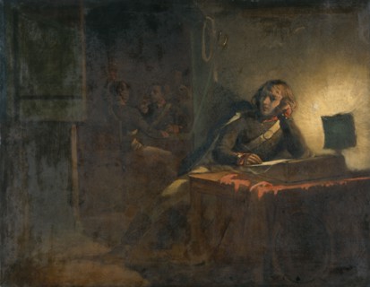 'Interior with British Army Officers', 1835-1882. Artist: Thomas Jones Barker.