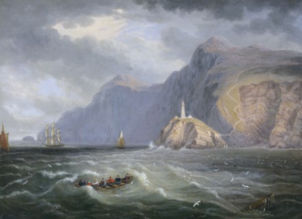 'South Stack Rock Holyhead', 1820-1830. Artist: James Wilson Carmichael.