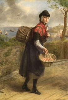 'Tenby prawnseller', 1839-1909. Artist: William Powell Frith.