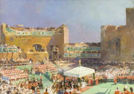 'Investiture of the Prince of Wales at Caernarvon', 1912. Artist: Eugene Louis Gillot