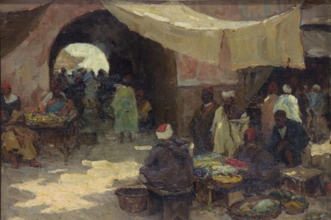 'Eastern bazaar scene', 1880-1936. Artist: Terrick Williams