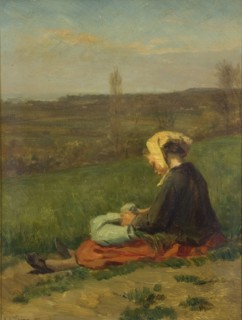 'A child in a field', 1871. Artist: Pierre Edouard Frere.