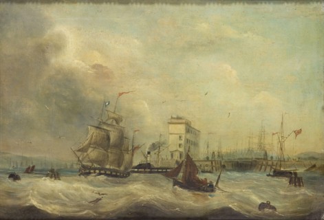 'Cardiff Docks', 1844. Artist: J Price