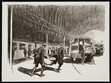 'Detraining in England', 1917. Artist: Claude Allin Shepperson.