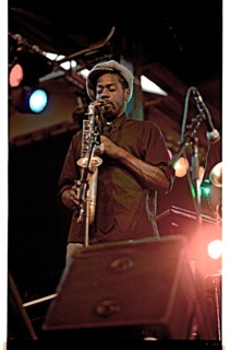 Soweto Kinch, Brecon, 2005.   Artists: Brian O'Connor, Soweto Kinch.