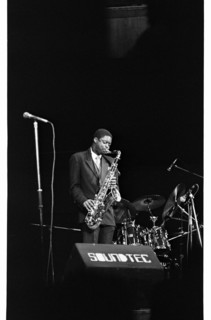 Courtney Pine, Fairfield Halls, Croydon, 1987.   Artist: Brian O'Connor.
