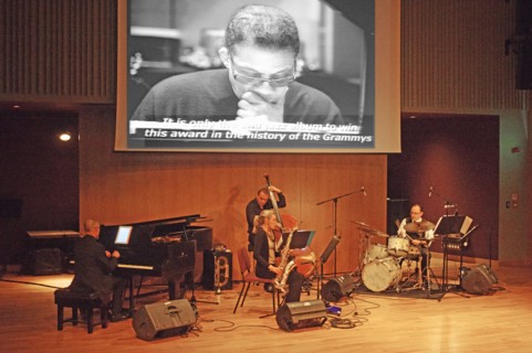 Buster Birch, Jim Treweek, Jo Fooks and Pete Ringrose, Birley Centre, Eastbourne, 2015. Artist: Brian O'Connor.