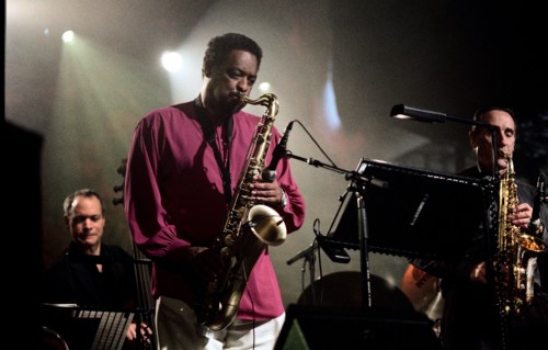 Chico Freeman, Alec Dankworth and Peter King, Brecon Jazz Festival, Powys, Wales, 2006. Artist: Brian O'Connor.