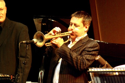 Guy Barker, English jazz trumpeter and composer, Brecon, August 2009. Artist: Brian O'Connor.
