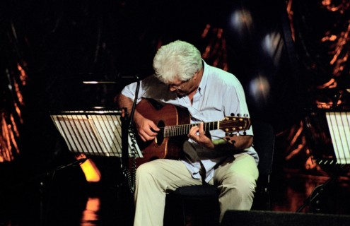 Larry Coryell, Brecon Jazz Festival, August 2004. Artist: Brian O'Connor.